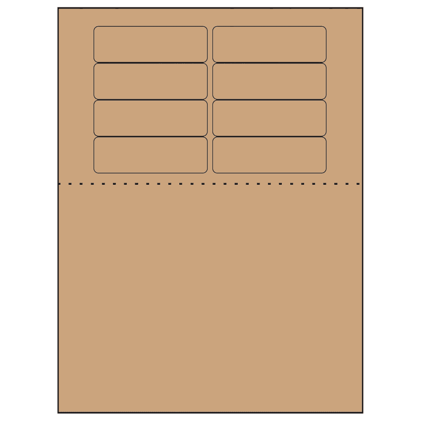 3.1875" x 1" Brown Kraft Rectangular Sheet Labels
