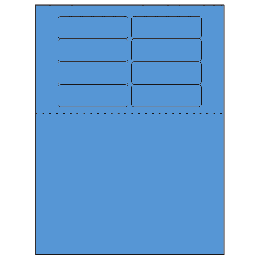 3.1875" x 1" Fluorescent Blue Rectangular Sheet Labels