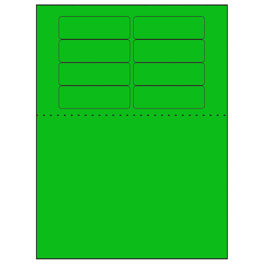 3.1875" x 1" Fluorescent Green Rectangular Sheet Labels