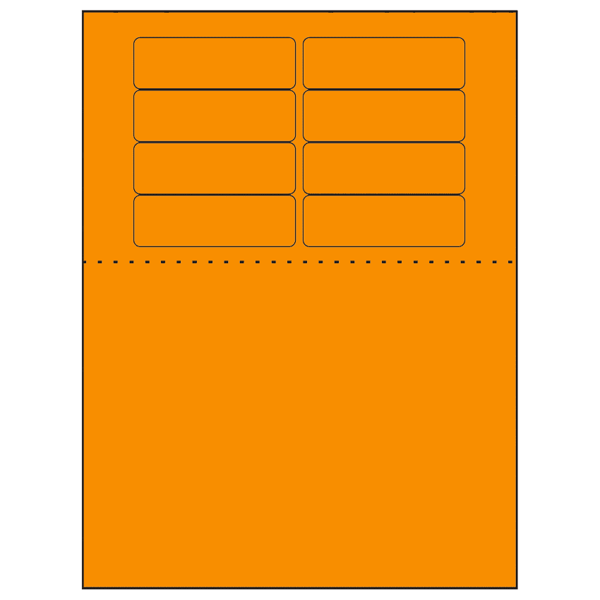 3.1875" x 1" Fluorescent Orange Rectangular Sheet Labels