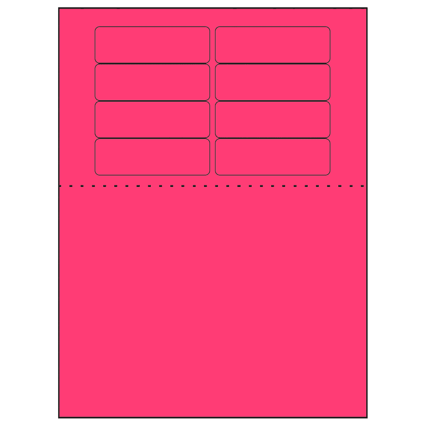 3.1875" x 1" Fluorescent Pink Rectangular Sheet Labels