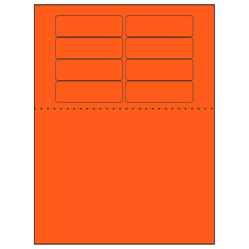 3.1875" x 1" Fluorescent Red Rectangular Sheet Labels