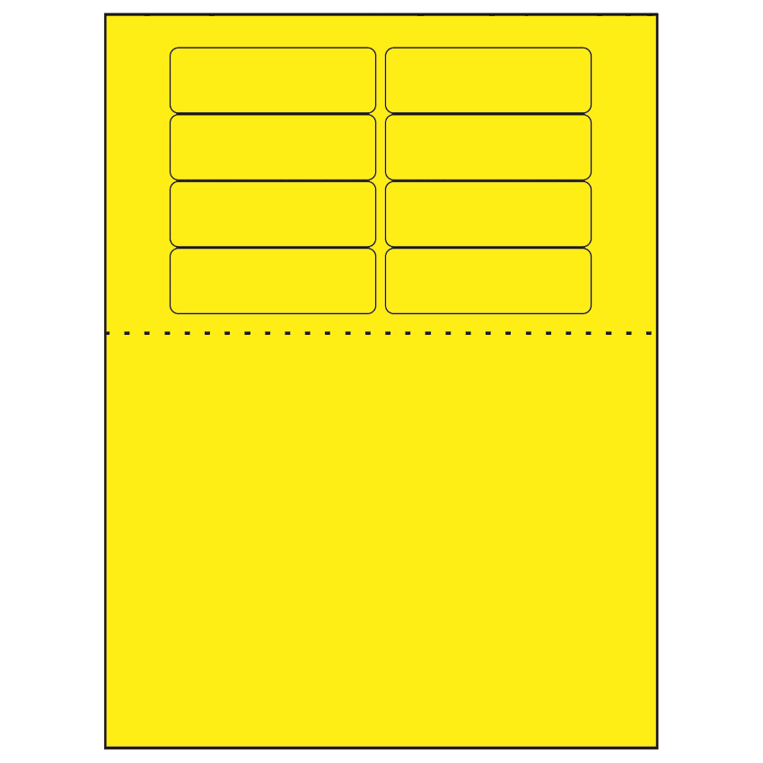 3.1875" x 1" Fluorescent Yellow Rectangular Sheet Labels