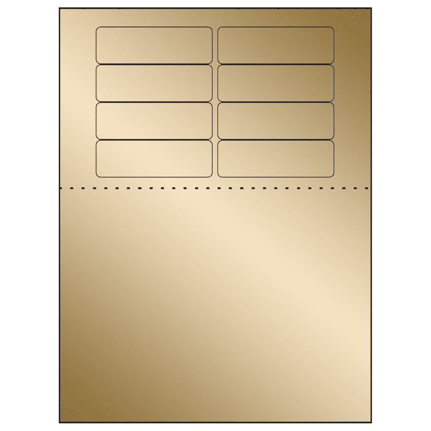 3.1875" x 1" Gold Foil Rectangular Sheet Labels