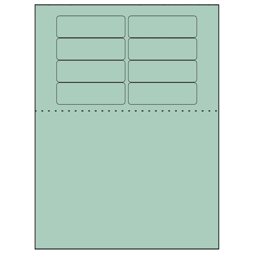 3.1875" x 1" Pastel Green Rectangular Sheet Labels