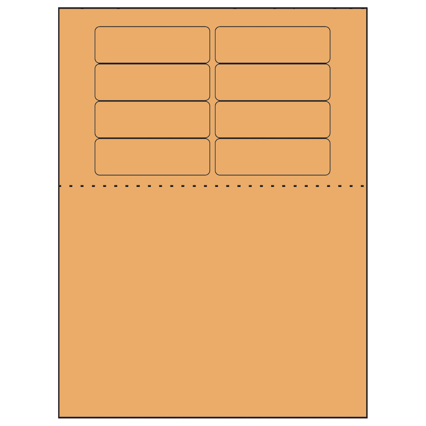 3.1875" x 1" Pastel Orange Rectangular Sheet Labels