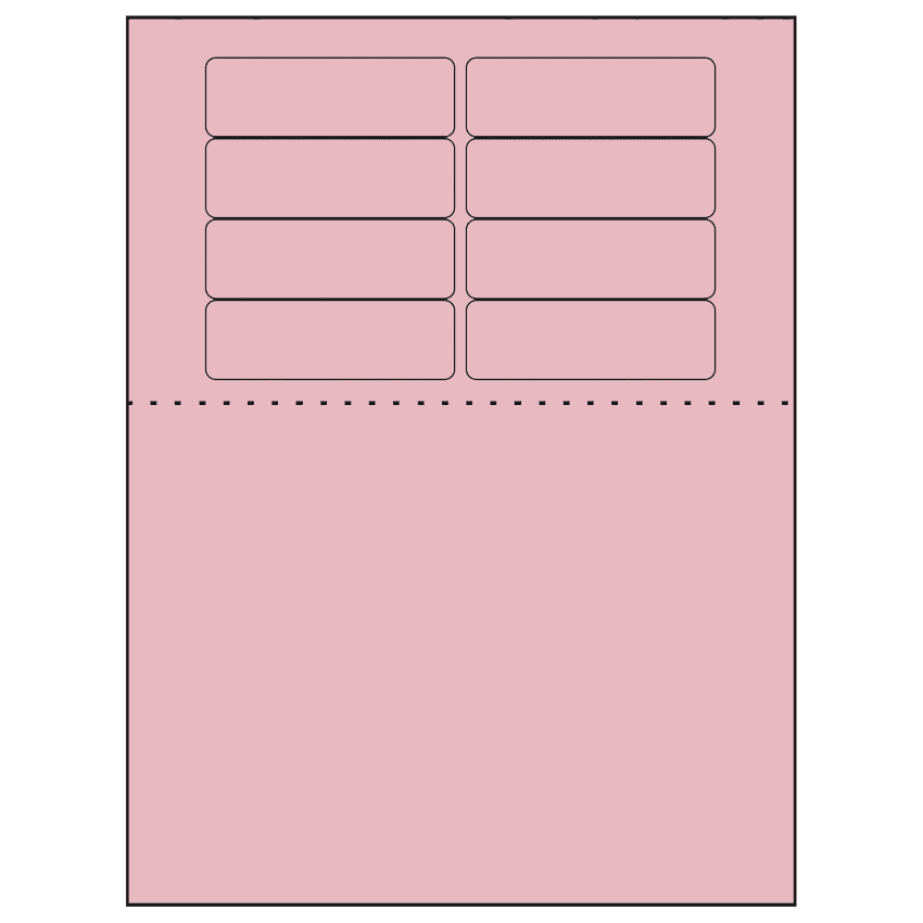 3.1875" x 1" Pastel Pink Rectangular Sheet Labels