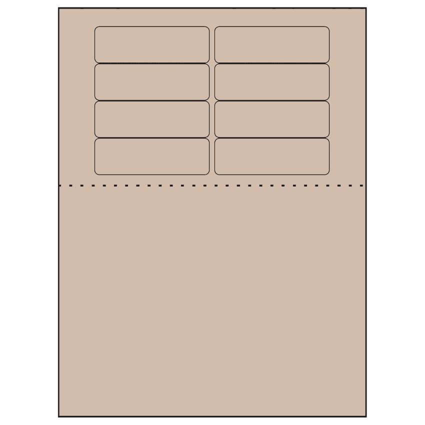 3.1875" x 1" Pastel Tan Rectangular Sheet Labels