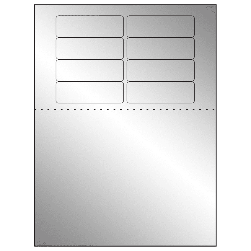 3.1875" x 1" Silver Foil Rectangular Sheet Labels