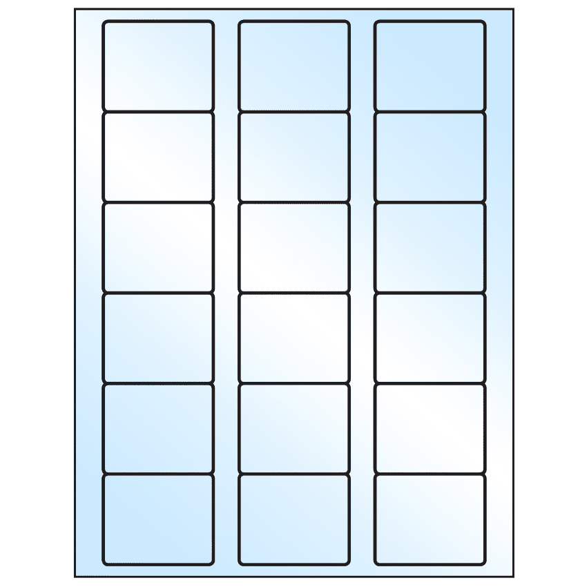 2.125" x 1.75" White Premium High Gloss Rectangular Sheet Labels