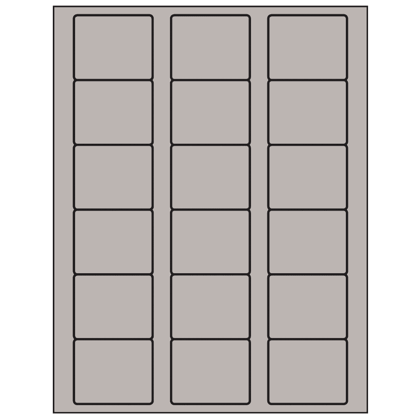 2.125" x 1.75" Gray Rectangular Sheet Labels