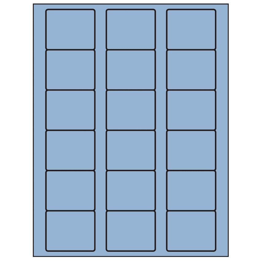 2.125" x 1.75" Pastel Blue Rectangular Sheet Labels