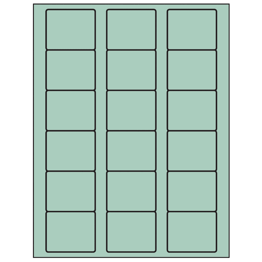2.125" x 1.75" Pastel Green Rectangular Sheet Labels