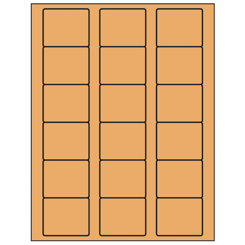 2.125" x 1.75" Pastel Orange Rectangular Sheet Labels