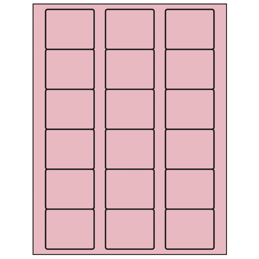 2.125" x 1.75" Pastel Pink Rectangular Sheet Labels