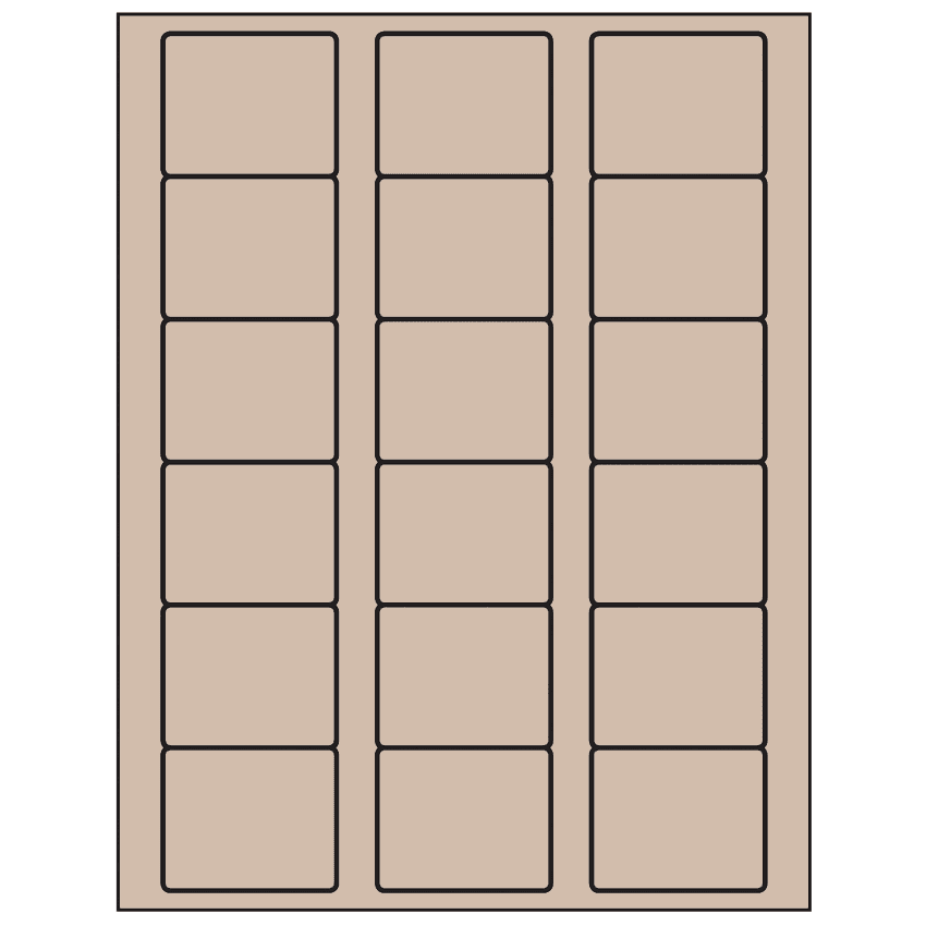 2.125" x 1.75" Pastel Tan Rectangular Sheet Labels