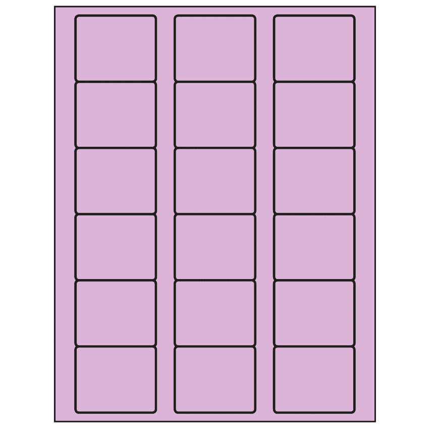 2.125" x 1.75" Pastel Purple Rectangular Sheet Labels