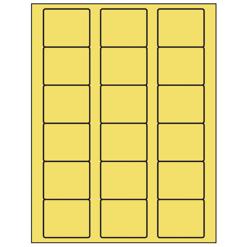 2.125" x 1.75" Pastel Yellow Rectangular Sheet Labels