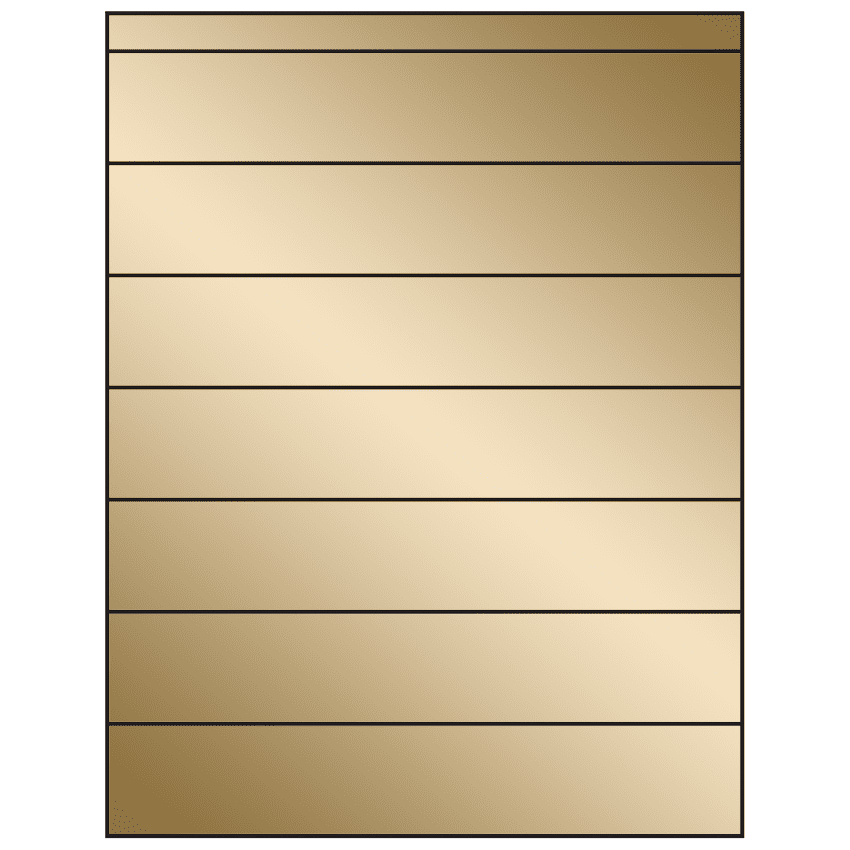 8.5" x 1.5" Gold Foil Rectangular Sheet Labels