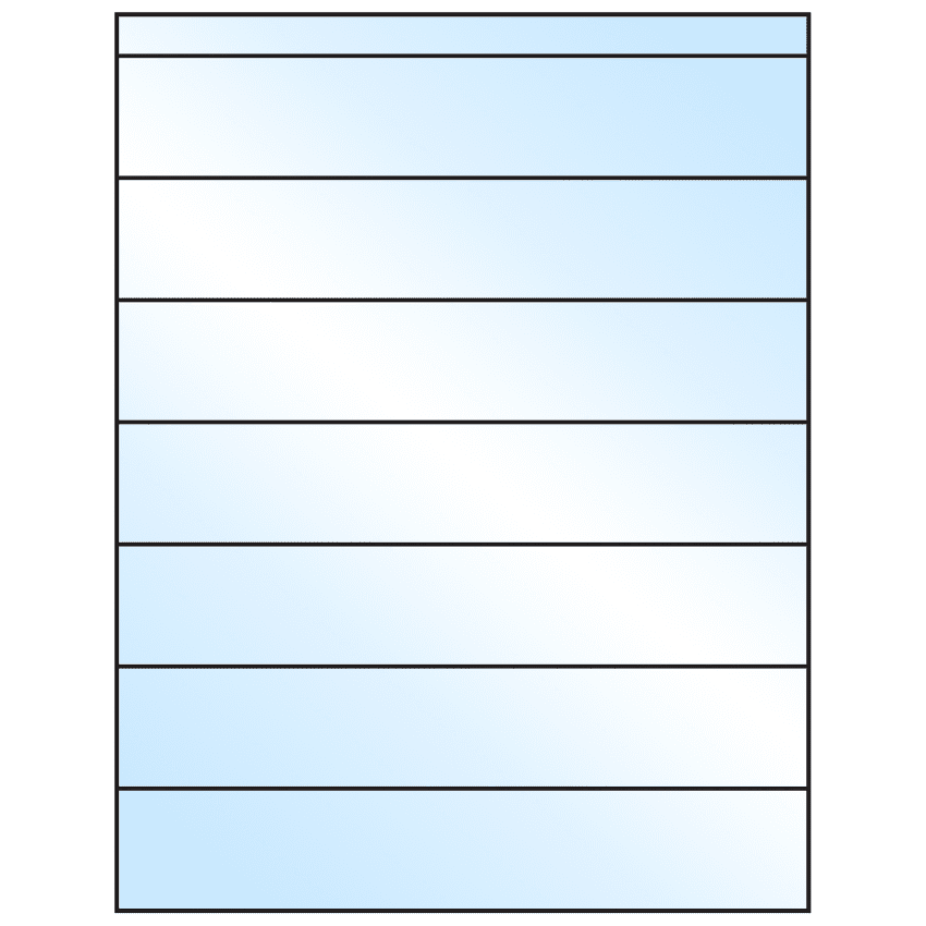 8.5" x 1.5" White Premium High Gloss Rectangular Sheet Labels