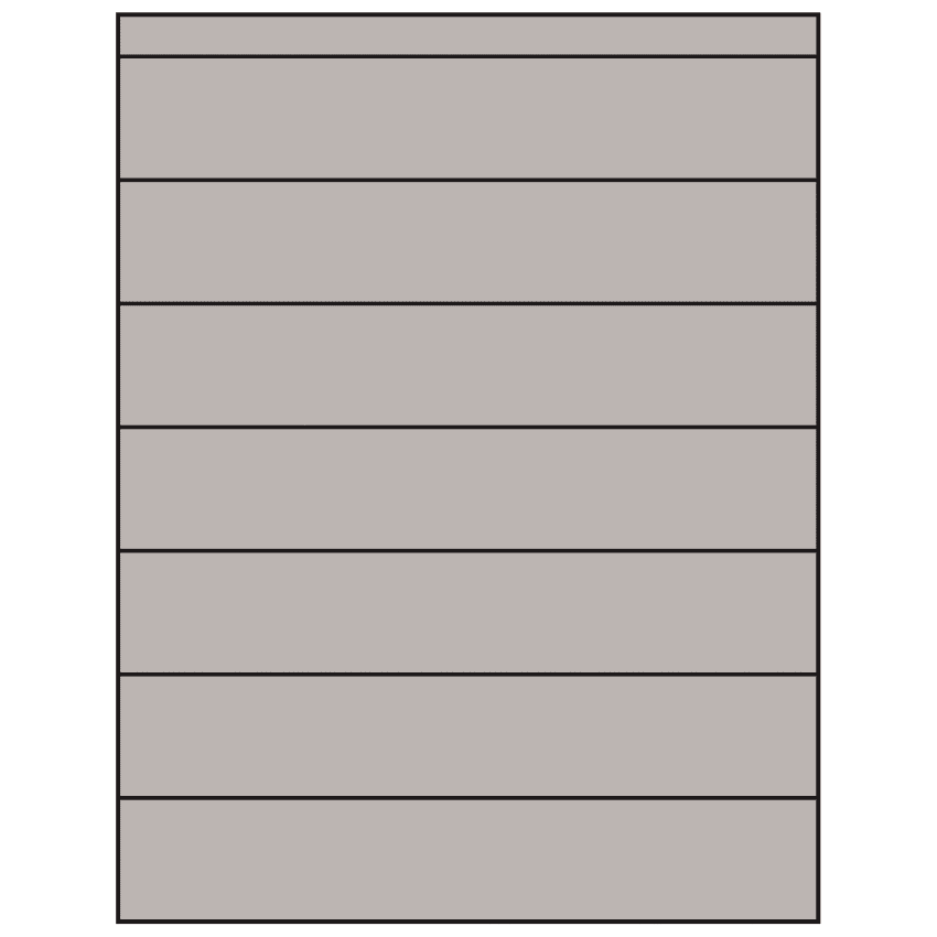 8.5" x 1.5" Gray Rectangular Sheet Labels