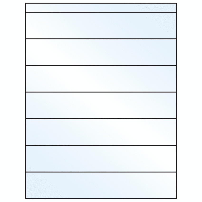 8.5" x 1.5" White Mid Gloss Rectangular Sheet Labels