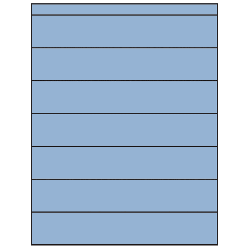 8.5" x 1.5" Pastel Blue Rectangular Sheet Labels