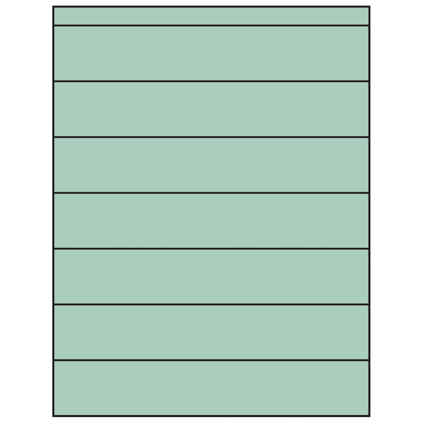 8.5" x 1.5" Pastel Green Rectangular Sheet Labels