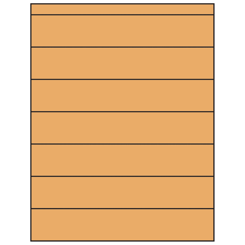 8.5" x 1.5" Pastel Orange Rectangular Sheet Labels