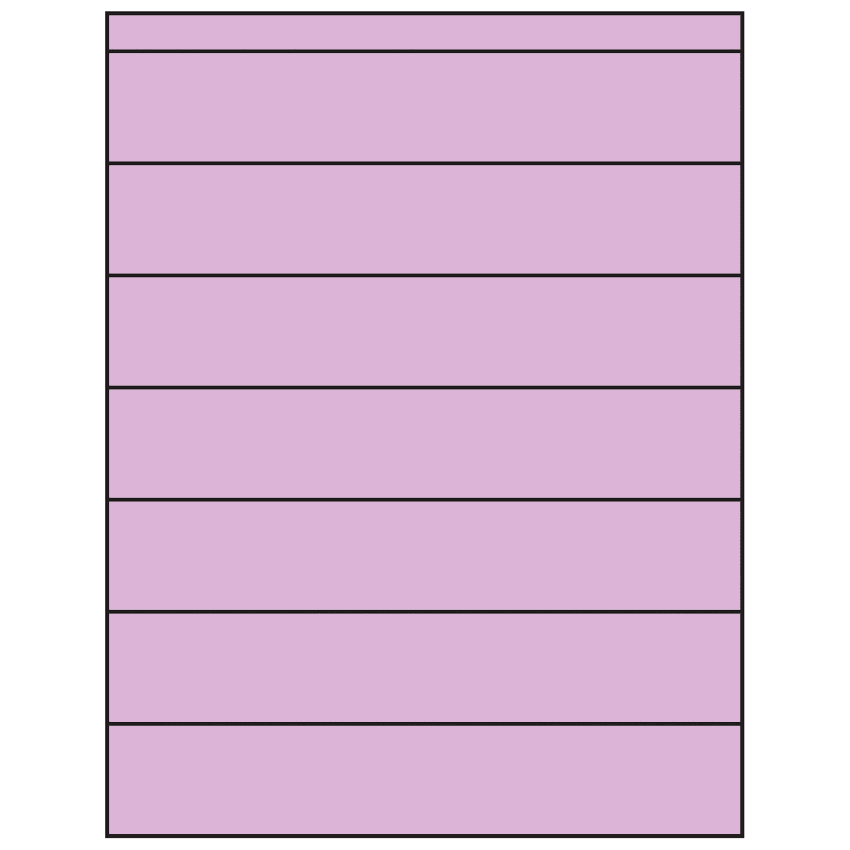 8.5" x 1.5" Pastel Purple Rectangular Sheet Labels