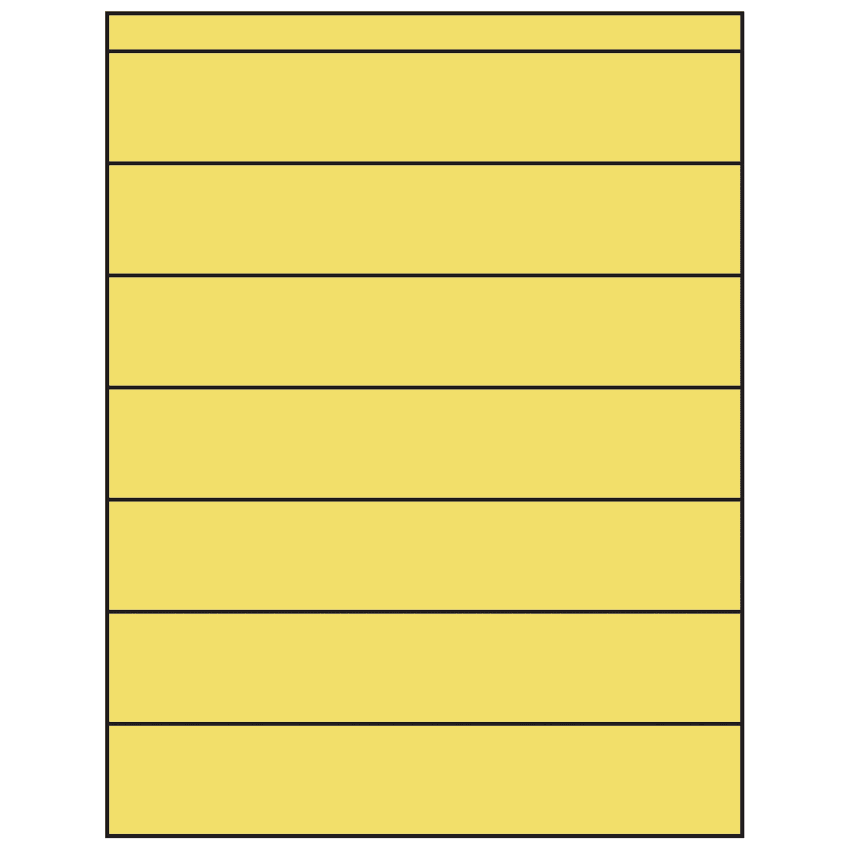 8.5" x 1.5" Pastel Yellow Rectangular Sheet Labels