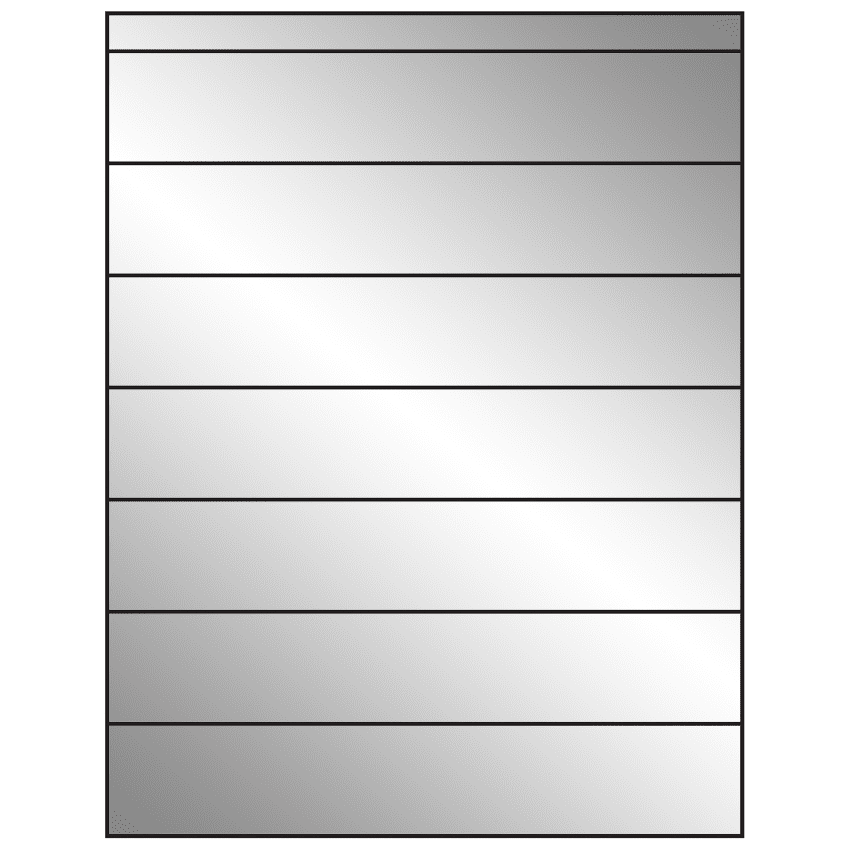 8.5" x 1.5" Silver Foil Rectangular Sheet Labels