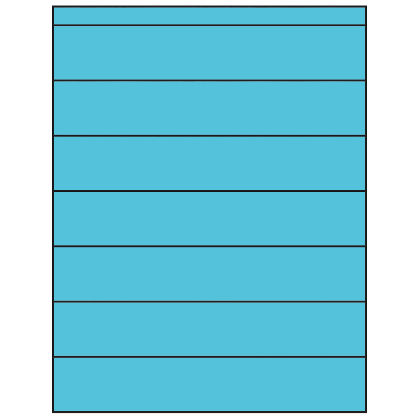 8.5" x 1.5" Turquoise Rectangular Sheet Labels