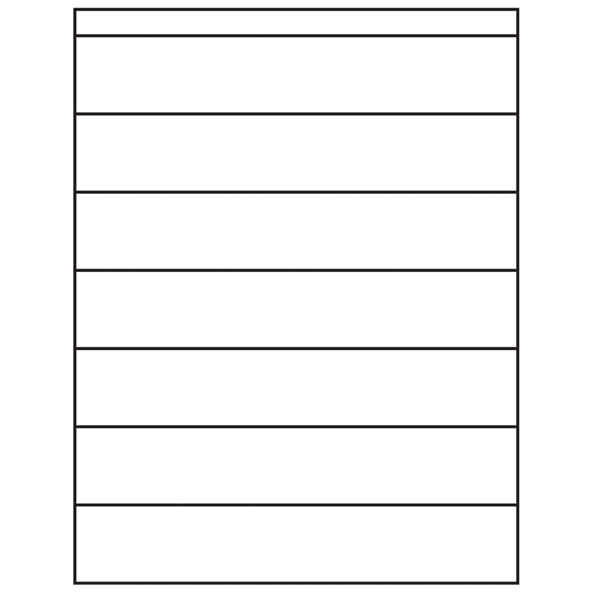 8.5" x 1.5" White Rectangular Sheet Labels