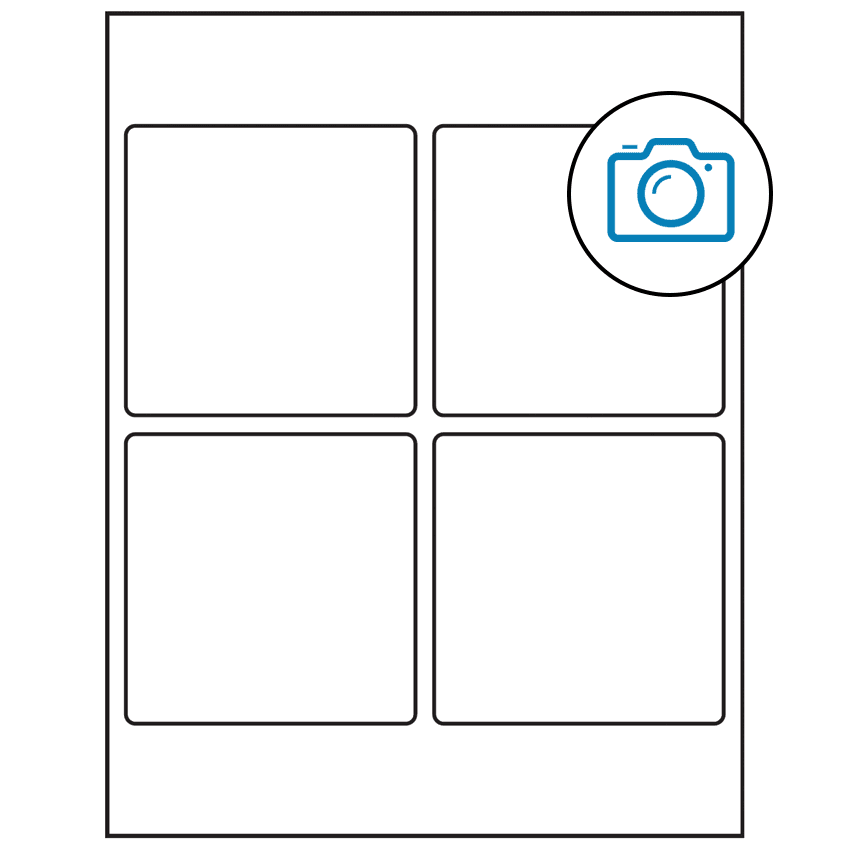 3.875" x 3.875" Photo Gloss Square Sheet Labels