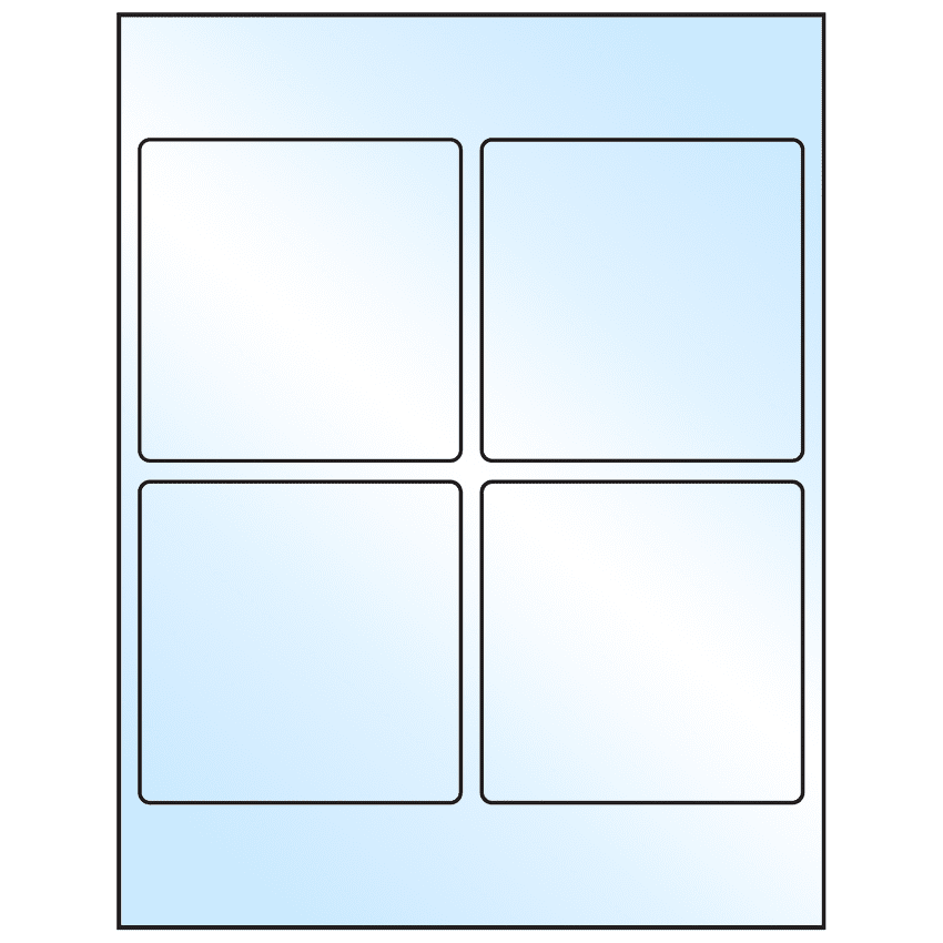 3.875" x 3.875" White Premium High Gloss Square Sheet Labels