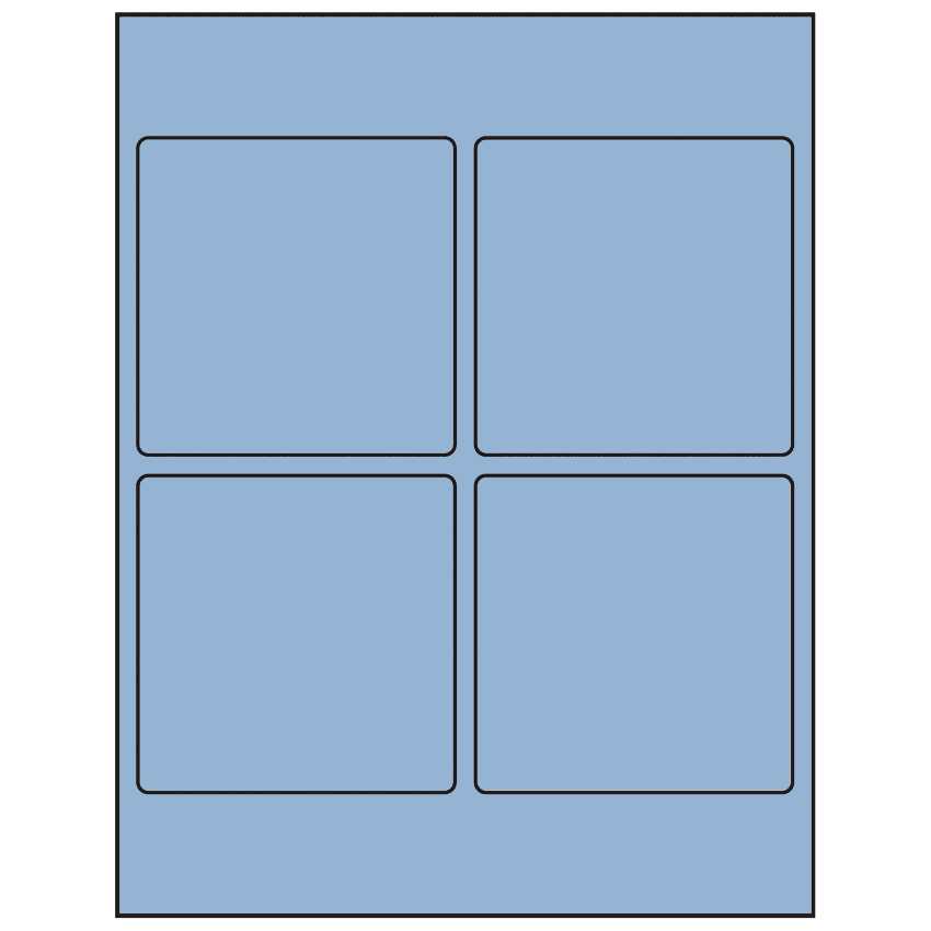 3.875" x 3.875" Pastel Blue Square Sheet Labels