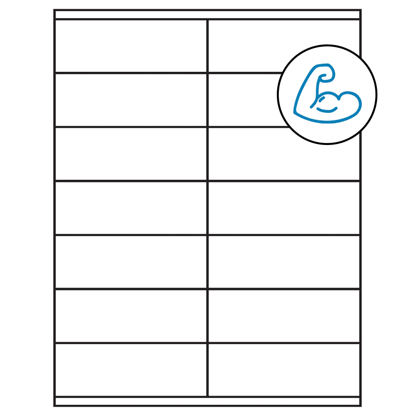 4.25" x 1.5" White Rectangular Sheet Labels - Ultra Aggressive Adhesive