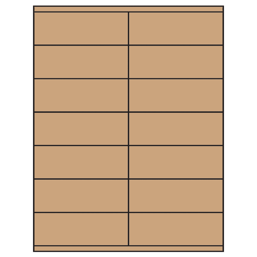 4.25" x 1.5" Brown Kraft Rectangular Sheet Labels