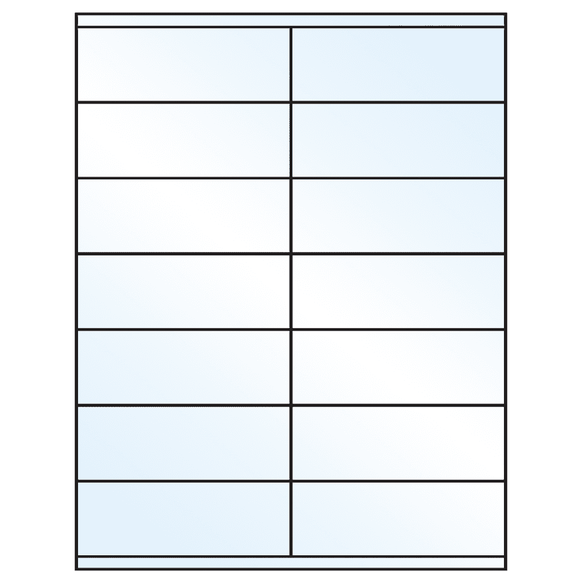 4.25" x 1.5" Crystal Clear Rectangular Sheet Labels