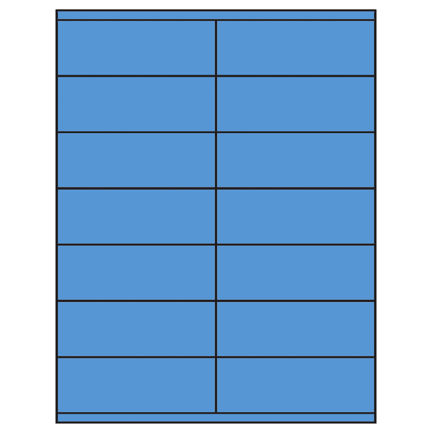 4.25" x 1.5" Fluorescent Blue Rectangular Sheet Labels