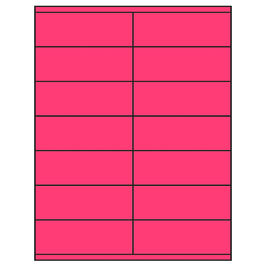 4.25" x 1.5" Fluorescent Pink Rectangular Sheet Labels