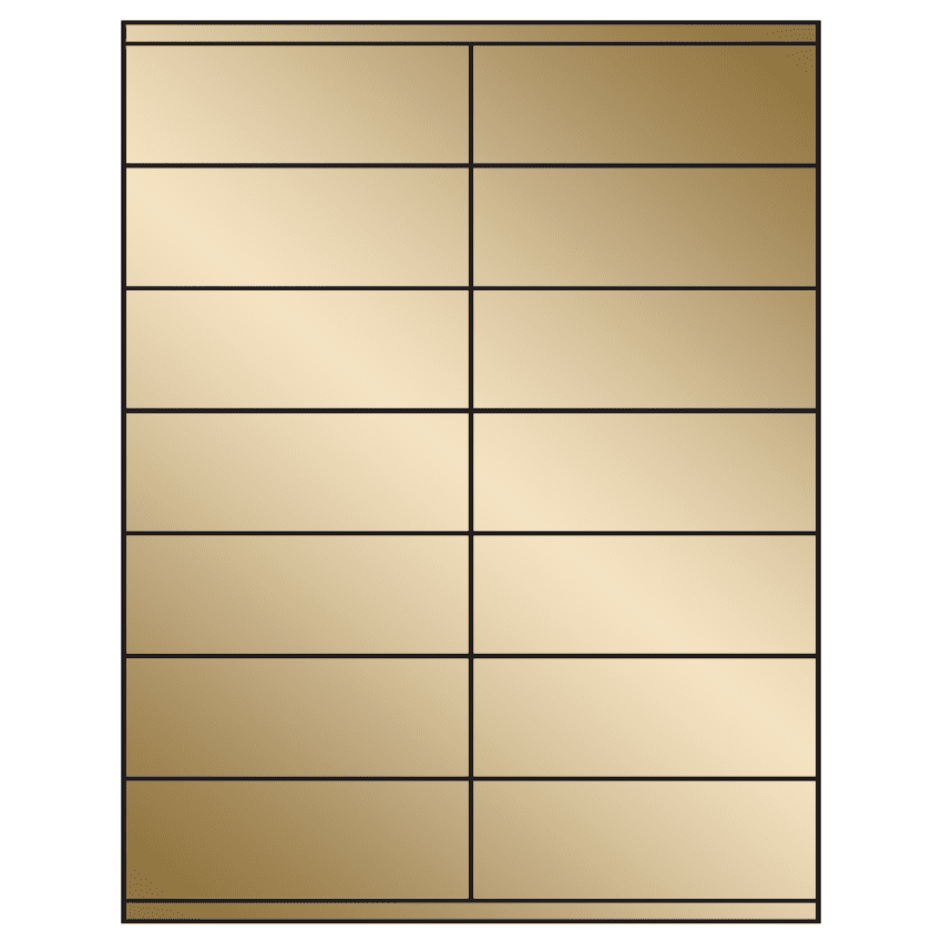 4.25" x 1.5" Gold Foil Rectangular Sheet Labels