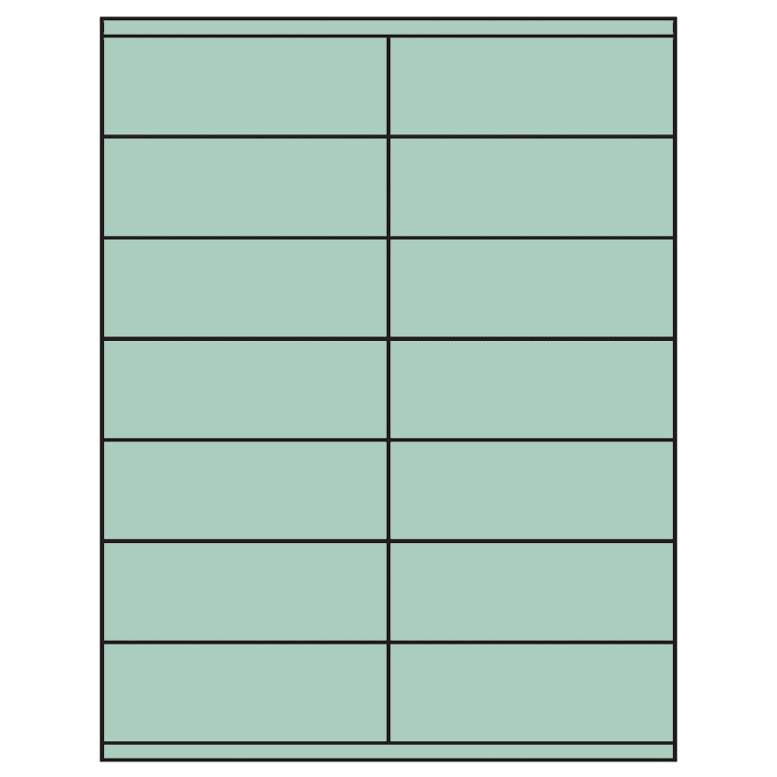 4.25" x 1.5" Pastel Green Rectangular Sheet Labels