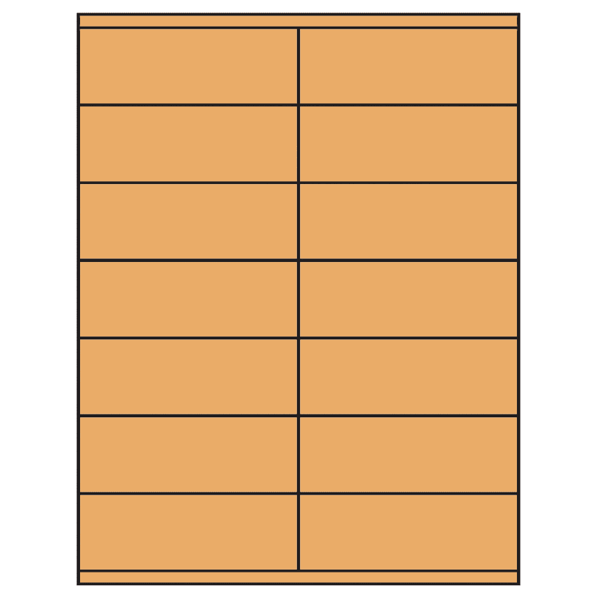 4.25" x 1.5" Pastel Orange Rectangular Sheet Labels