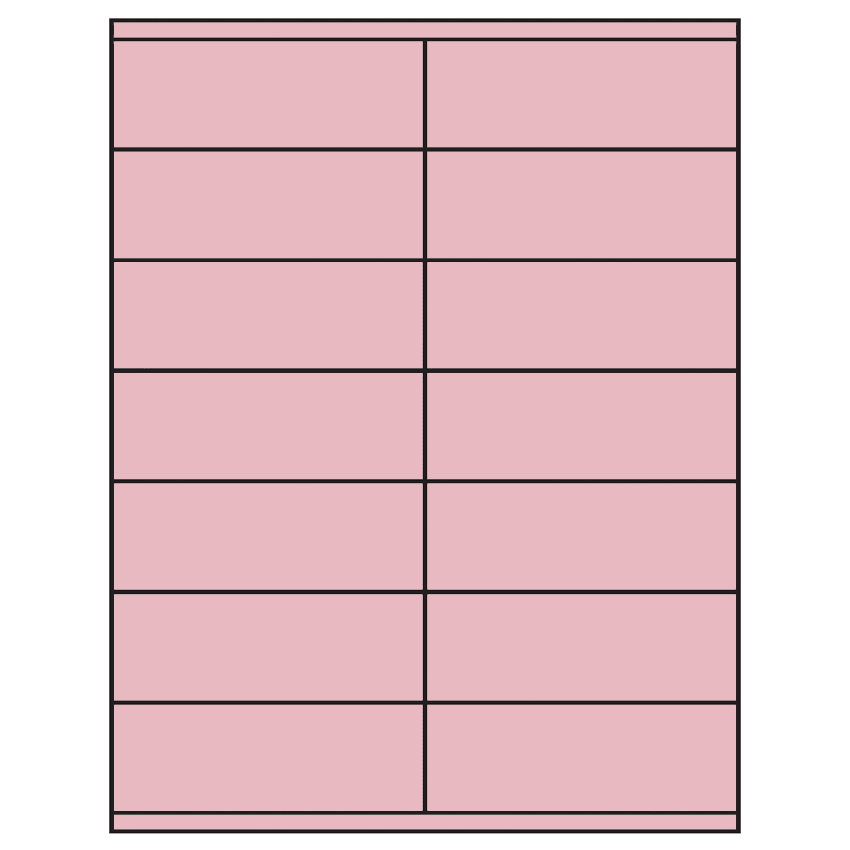 4.25" x 1.5" Pastel Pink Rectangular Sheet Labels