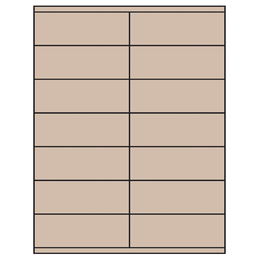 4.25" x 1.5" Pastel Tan Rectangular Sheet Labels