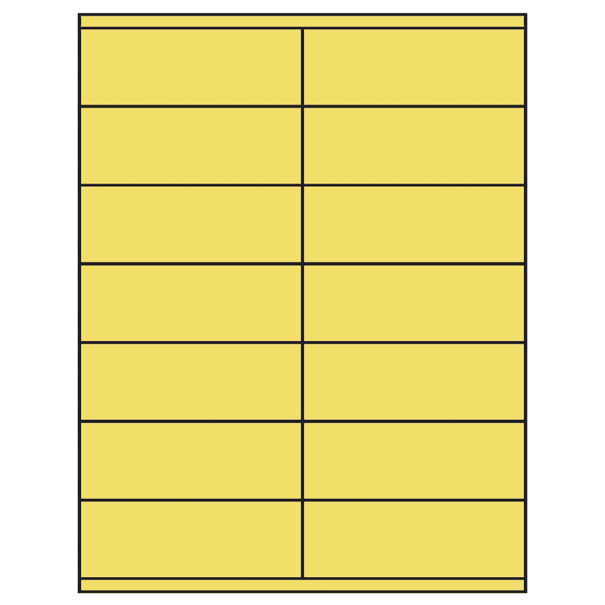 4.25" x 1.5" Pastel Yellow Rectangular Sheet Labels