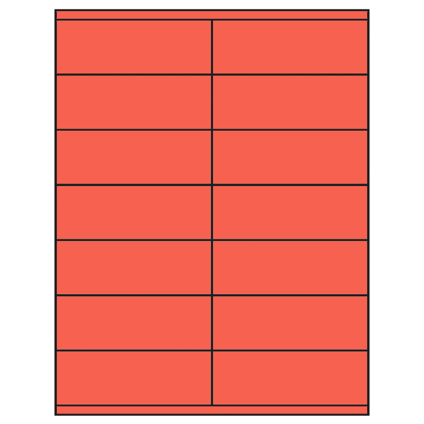 4.25" x 1.5" Red Rectangular Sheet Labels