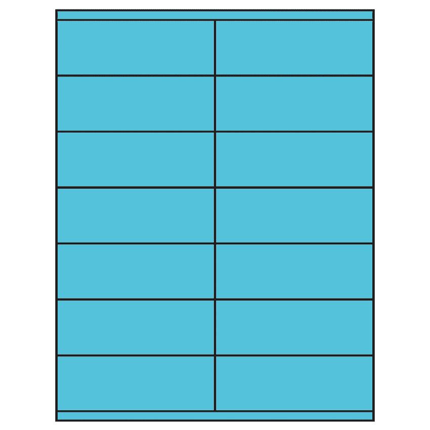 4.25" x 1.5" Turquoise Rectangular Sheet Labels